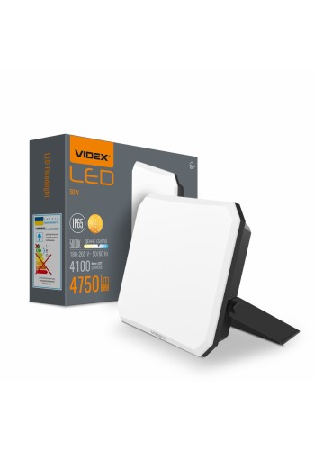 LED прожектор VIDEX F3 50W 5000K 220V Black (VLE-F3-0505) VLE-F3-0505B - 542453