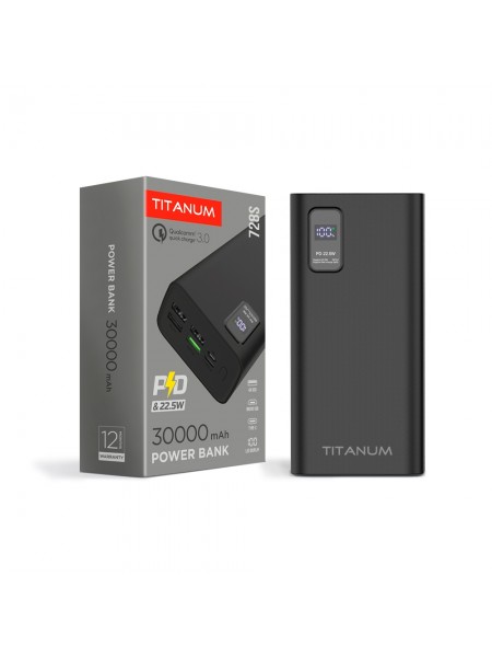 Повербанк TITANUM 728S 30000mAh 22.5W Black TPB-728S-B - 483414