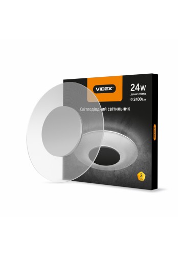 LED світильник акриловий круглий VIDEX 24W 4100K