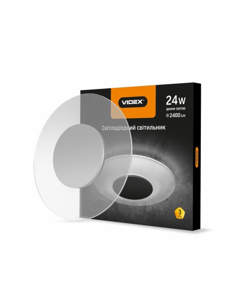 LED светильник акриловый круглый VIDEX 24W 4100K
