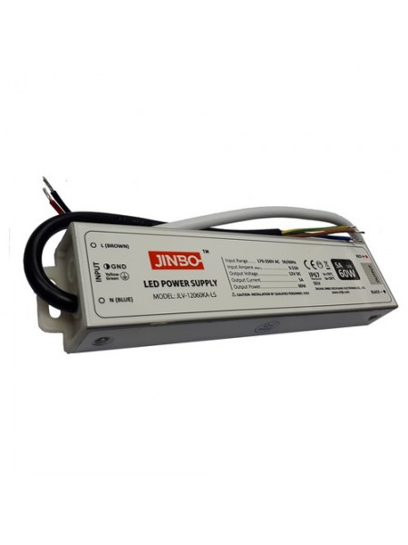 Блок живлення JINBO 60 Вт 220В AC/12В DC IP67 ( JLV-12060KA-LS )