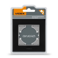 Рамка чорне скло одинарна горизонтальна VIDEX BINERA VF-BNFRG1H-B - 295671