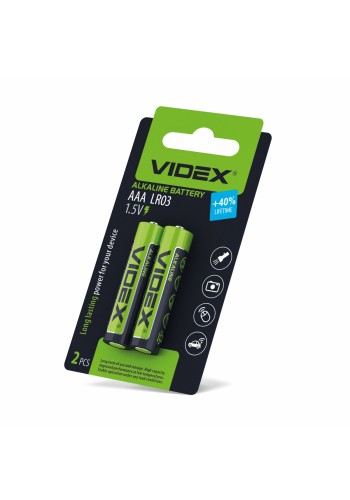 Батарейка щелочная Videx LR03/AAA 2шт SMALL BLISTER