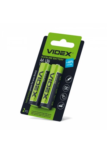 Батарейка лужна Videx LR6/AA 2шт SMALL BLISTER
