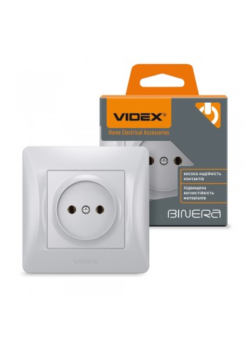 Розетка одинарна срібний шовк VIDEX BINERA VF-BNSK1-SS - 297002