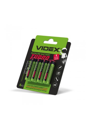 Батарейка лужна Videx LR6/AA Turbo 4шт BLISTER LR6T/AA 4B - 482356