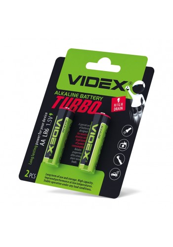Батарейка лужна Videx LR6/AA Turbo 2шт BLISTER LR6T/AA 2B - 294308