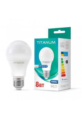 LED лампа TITANUM A60 8W E27 4100K TLA6008274 - 296715