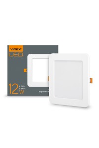 LED світильник вбудований квадрат VIDEX 12W 5000K