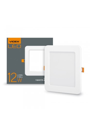 LED светильник встраиваемый квадрат VIDEX 12W 5000K