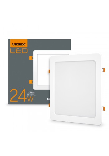 LED светильник встраиваемый квадрат VIDEX 24W 5000K