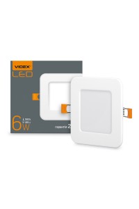 LED світильник вбудований квадрат VIDEX 6W 5000K