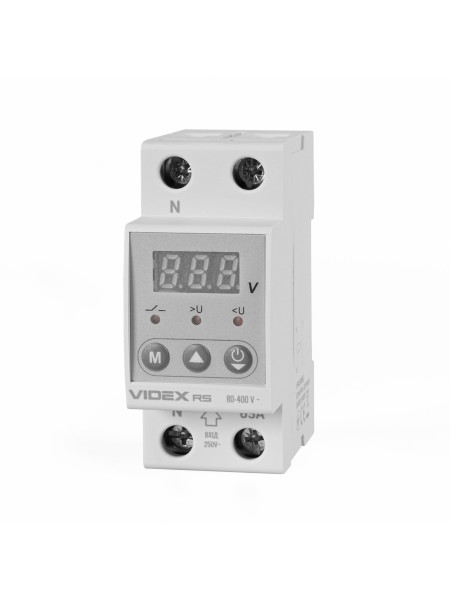 Реле контролю напруги VIDEX RESIST 145-300В 63А VF-RS-RN63 - 482752