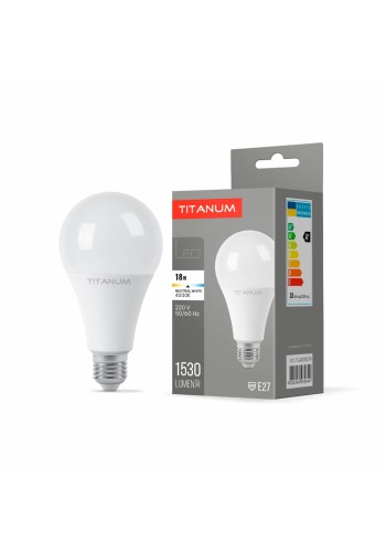 LED лампа TITANUM A80 18W E27 4100K