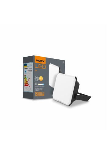LED прожектор VIDEX F3 20W 5000K 220V Black (VLE-F3-0205B) VLE-F3-0205B - 542439