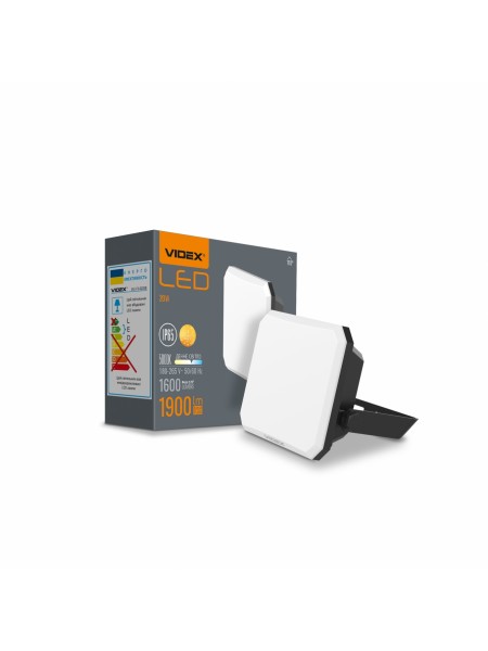 LED прожектор VIDEX F3 20W 5000K 220V Black (VLE-F3-0205B) VLE-F3-0205B - 542439