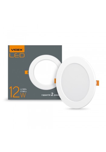LED светильник встраиваемый круглый VIDEX 12W 5000K
