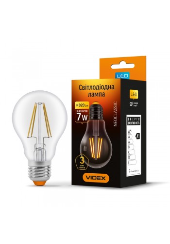 LED лампа VIDEX Filament A60F 7W E27 4100K
