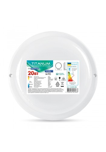 LED світильник вологозахищений круглий TITANUM 20W 6500K TL-BHR-206 TL-BHR-206 - 481663