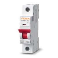 Автоматичний вимикач RS4 1п 20А С 4,5кА VIDEX RESIST VF-RS4-AV1C20 - 481120