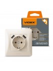 Розетка одинарна із заземленням та 2USB кремова VIDEX BINERA VF-BNSK1GU2-CR - 296029