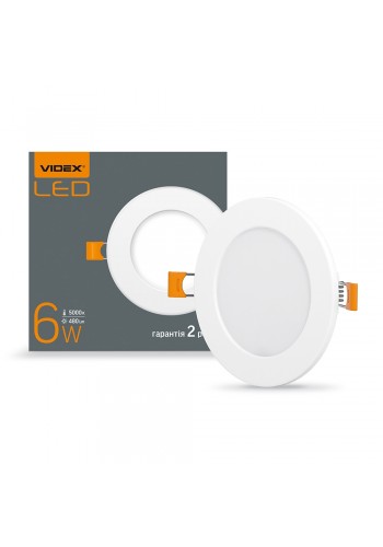 LED светильник встраиваемый круглый VIDEX 6W 5000K