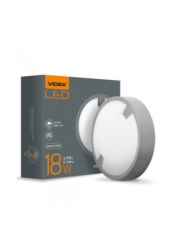 LED світильник IP65 круглий VIDEX 18W 5000K з сенсором освітленості VL-BH12R-185-N - 299860