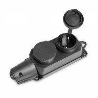 Колодка подовжувача IP44 із заземленням 2 гнізда 16А чорна TITANUM STANDARD ТF-B216IP-B - 485111