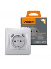 Розетка одинарна із заземленням та 2USB срібний шовк VIDEX BINERA VF-BNSK1GU2-SS - 296982
