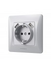 Розетка одинарна із заземленням та 2USB срібний шовк VIDEX BINERA VF-BNSK1GU2-SS - 296982