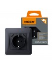 Розетка одинарна із заземленням та 2USB чорний графіт VIDEX BINERA VF-BNSK1GU2-BG - 295060