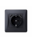 Розетка одинарна із заземленням та 2USB чорний графіт VIDEX BINERA VF-BNSK1GU2-BG - 295060