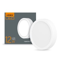 LED Світильник круглий накладний VIDEX 12W 5000K White VL-DLRS-125 - 295459