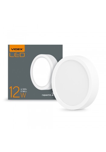 LED Світильник круглий накладний VIDEX 12W 5000K White VL-DLRS-125 - 295459