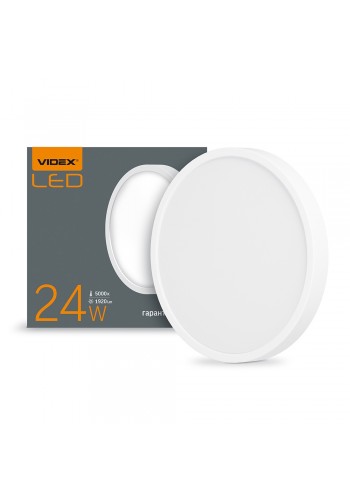 LED Світильник круглий накладний VIDEX 24W 5000K White VL-DLRS-245 - 296692