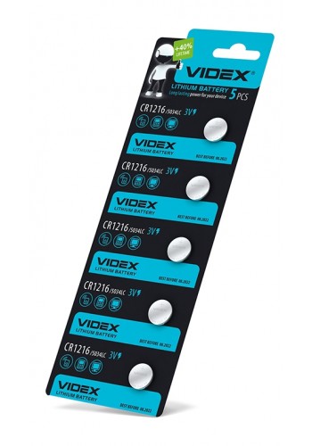 Батарейка літієва Videx CR1216 5шт BLISTER CARD CR1216 5pc - 292212