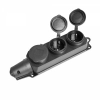 Колодка подовжувача IP44 із заземленням 3 гнізда 16А чорна TITANUM STANDARD ТF-B316IP-B - 485128