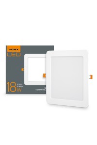 LED світильник вбудований квадрат VIDEX 18W 5000K