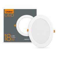 LED світильник вбудований круглий VIDEX 18W 5000K