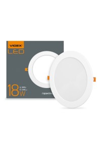 LED світильник вбудований круглий VIDEX 18W 5000K