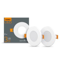 LED светильник встраиваемый круглый VIDEX 3W 5000K