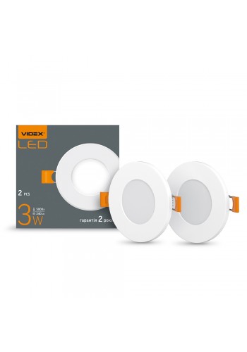 LED світильник вбудований круглий VIDEX 3W 5000K