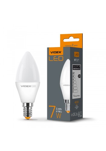 LED лампа VIDEX C37e 7W E14 4100K VL-C37e-07144 - 297323