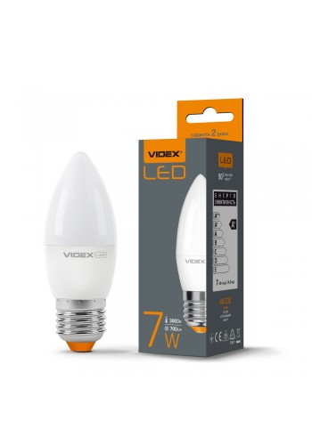 LED лампа VIDEX C37e 7W E27 3000K VL-C37e-07273 - 297279