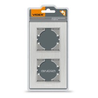 Рамка срібний алюміній на 2 місця вертикальна VIDEX BINERA VF-BNFRA2V-SL - 480093