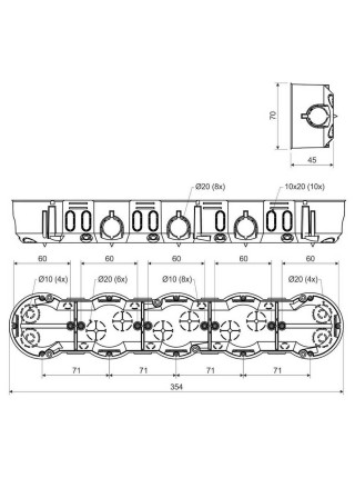 Коробка інсталяційна 3-на KOPOS для гіпсокартону ( KP 64/5L_NA )
