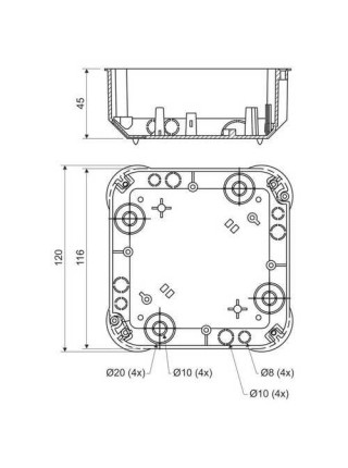 Коробка розподільча Kopos 115х115х45 ( KO 110/L_NA )