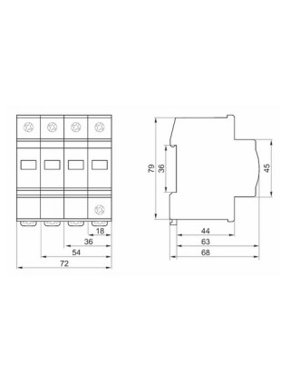 Обмежувач перенапруги IEK ОПС1-C4P 20kA/40kA/400B (MOP20-4-C)