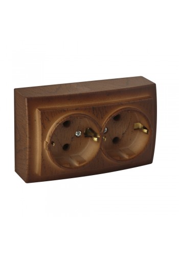 Розетка Nilson Themis горіх 2-на з заземленням ( 26271025 )