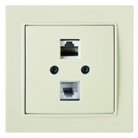 Розетка Nilson Thor кремова комп'ютерна 2-на CAT5e RJ45 ( 27121046 )